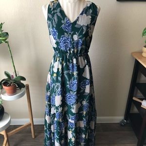 Merona Green Floral Maxi Dress